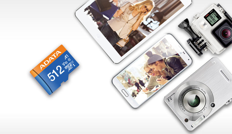 ADATA Premier Class 10 UHS-I MicroSD Card with Adapter - 32GB to 512GB