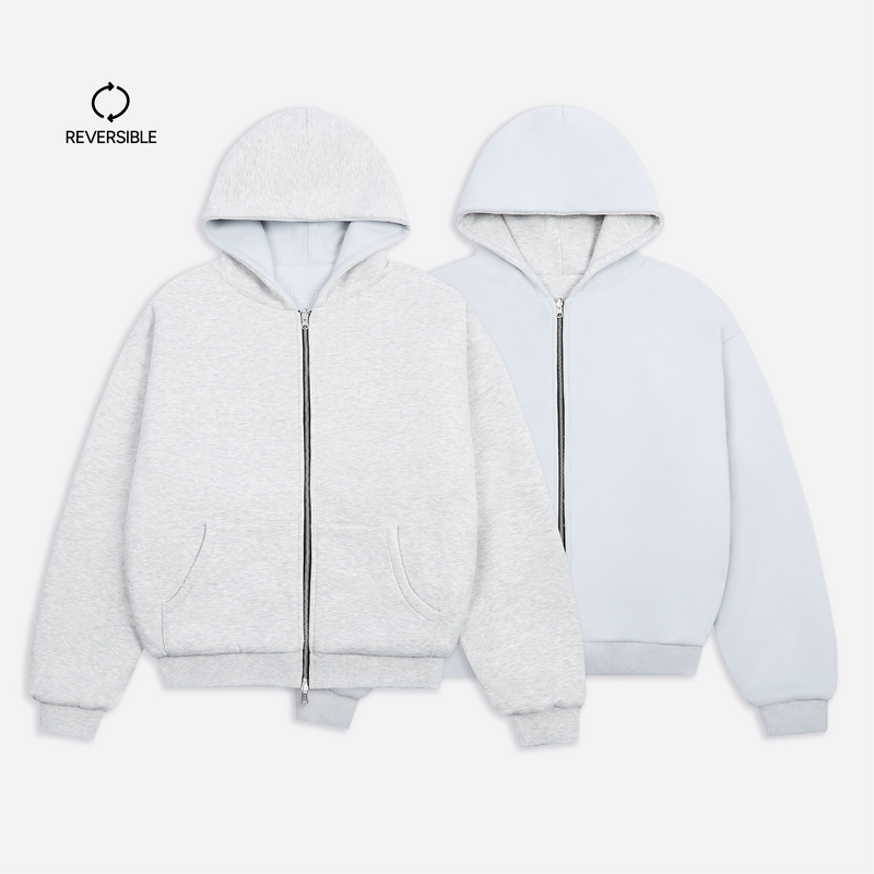 GREY/STONE REVERSIBLE ZIP HOODIE - 3RD ANNIVERSARY