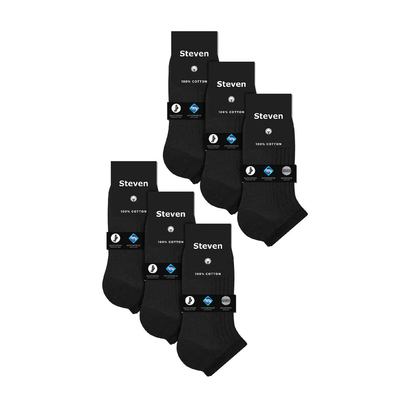 6 Pairs Mens 100% Cotton Low Cut Trainer Cushioned Ankle Socks