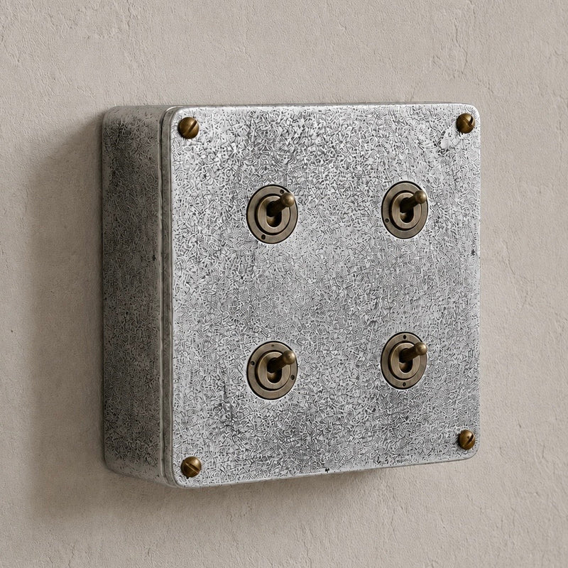 4 Gang 2 Way Solid Cast Metal Conduit Light Switch Industrial