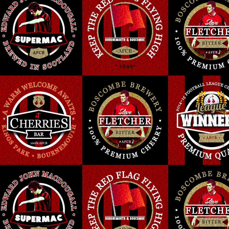 Bournemouth - Football Legends - Microfibre Beach Towel - 150cm x 75cm