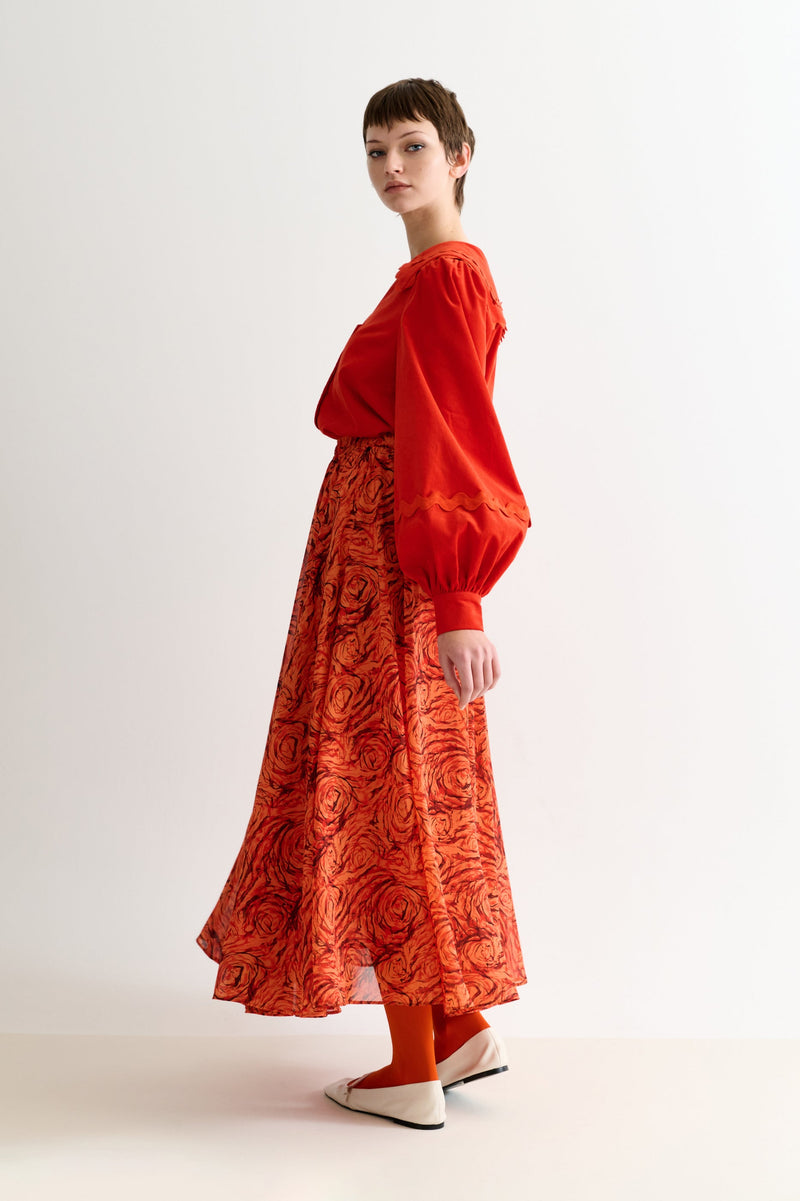 Agatha Rosechild Full Circle Midi Skirt – Apricot