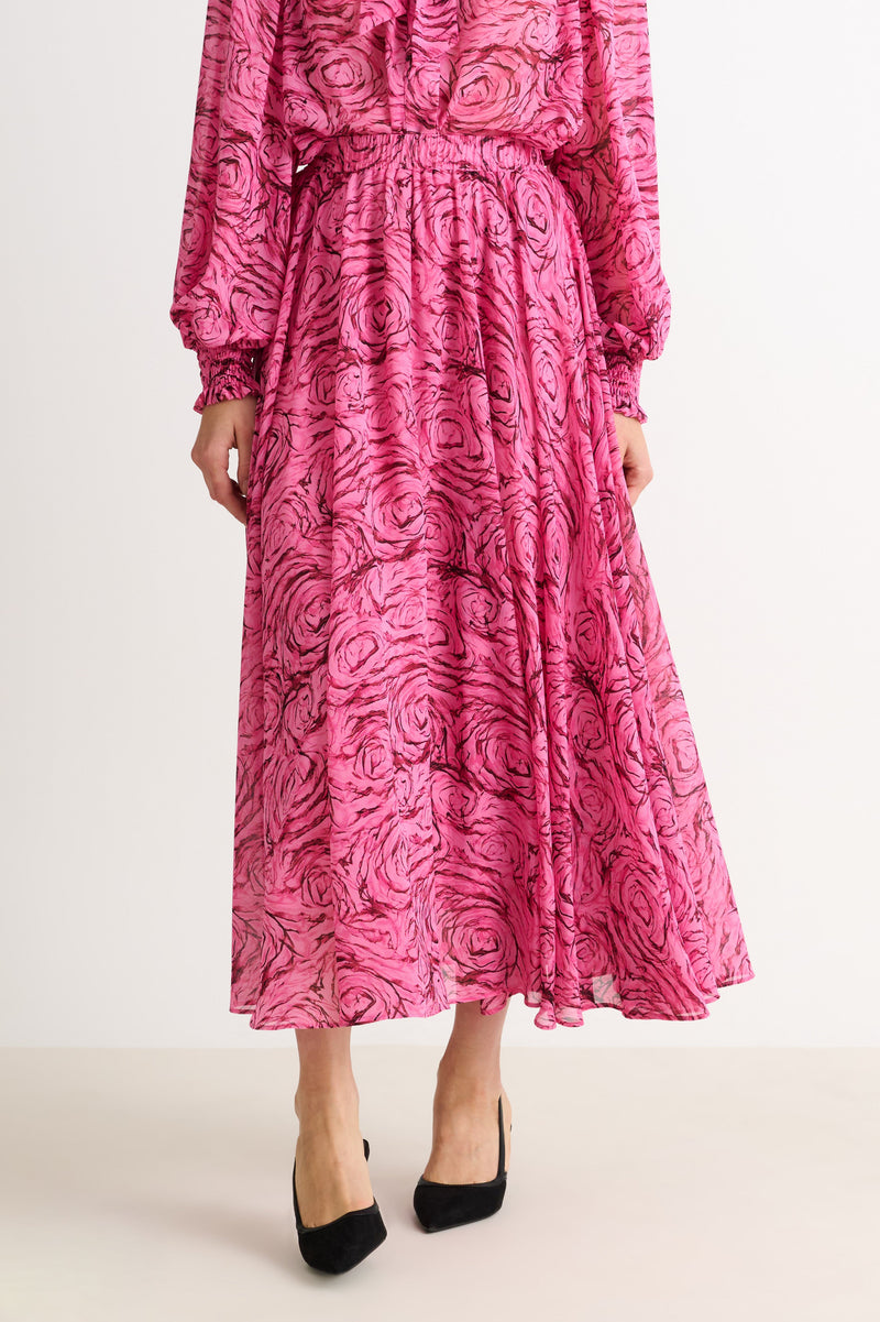 Agatha Rosechild Full Circle Midi Skirt – Pink