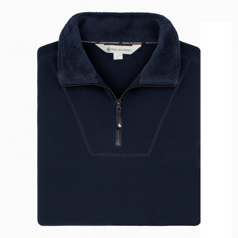 Mens Thermal Soft 1/4 Zip Top Fleece with High Collar