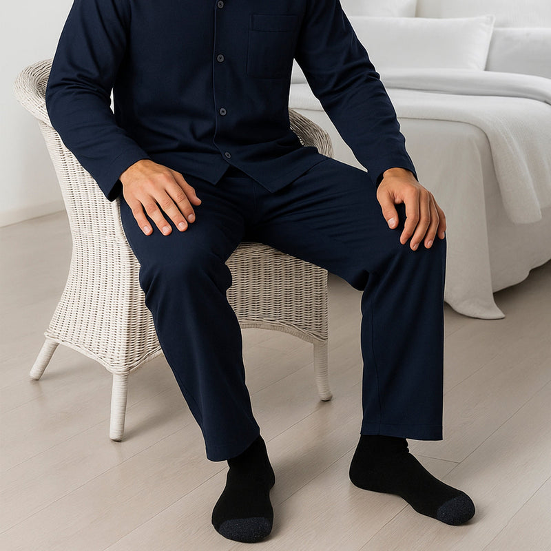 Mens Thermal Lounge Bottoms with Elastic Waist for Warm & Comfortable Wear