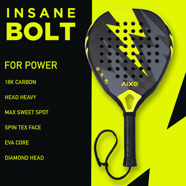 AIXO Insane Bolt Padel Racket 18k Carbon