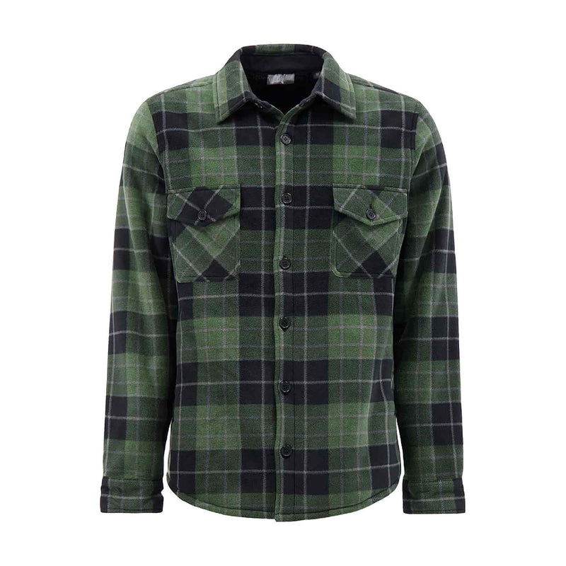 Mens Quilted Plaid Pattern Thermal Long Sleeve Winter Jacket