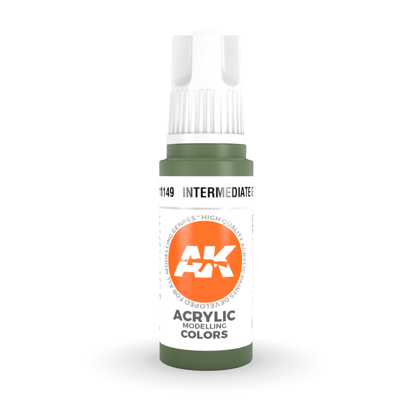 AK Interactive 3rd Gen Acrylic - Intermediate Green 17ml AK11149