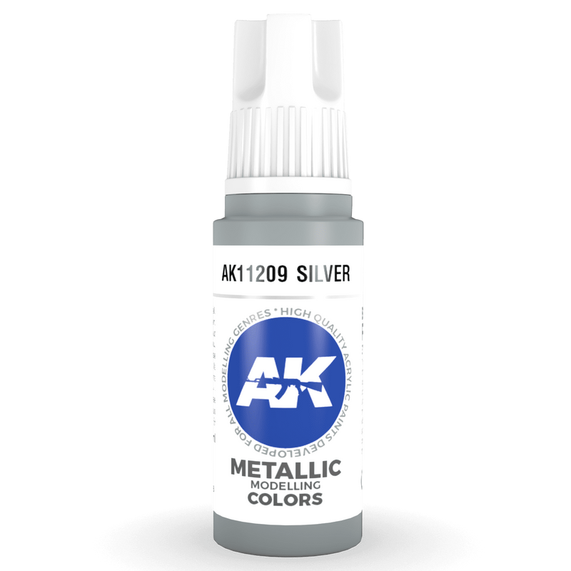 AK Interactive 3rd Gen Acrylic - Silver 17ml AK11209