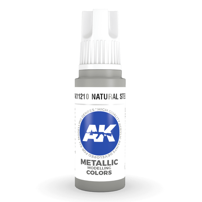 AK Interactive 3rd Gen Acrylic - Natural Steel 17ml AK11210