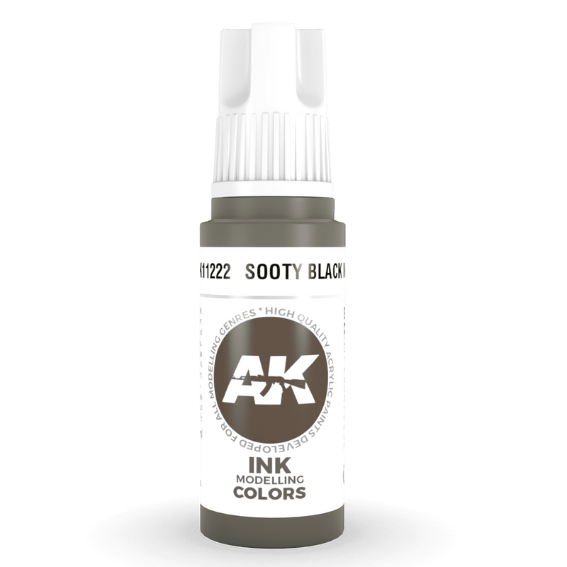 AK Interactive 3rd Gen Acrylic - Sooty Black INK 17ml AK11222