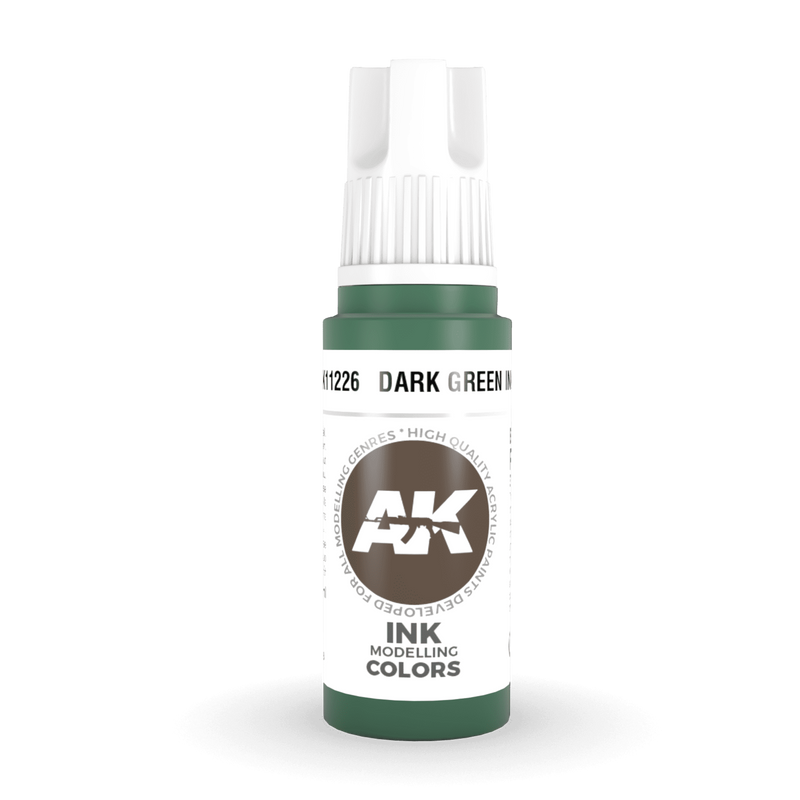 AK Interactive 3rd Gen Acrylic - Dark Green INK 17ml AK11226