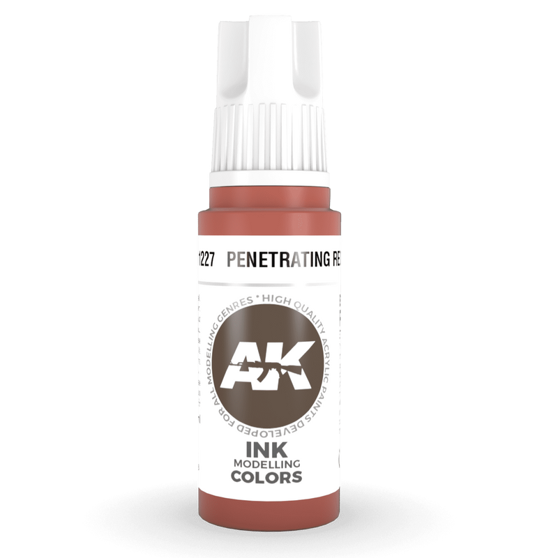 AK Interactive - 3rd Gen Acrylic - Penetrating Red INK 17ml AK11227