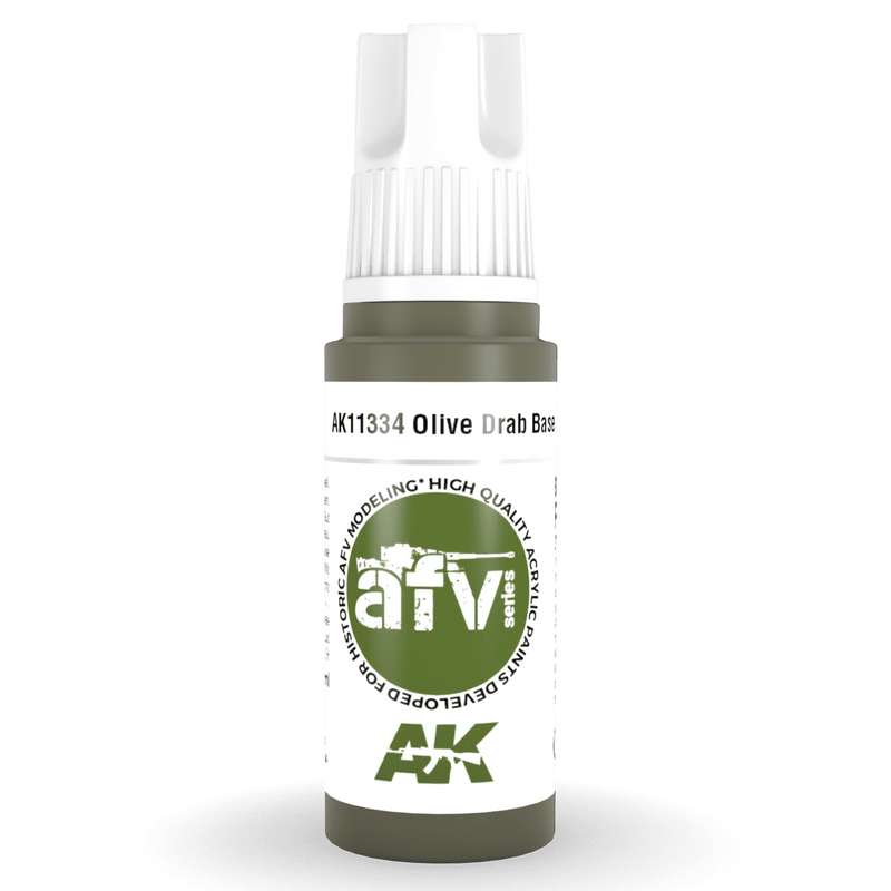 AK Interactive 3rd Gen Acrylic - Olive Drab Base 17ml AK11334