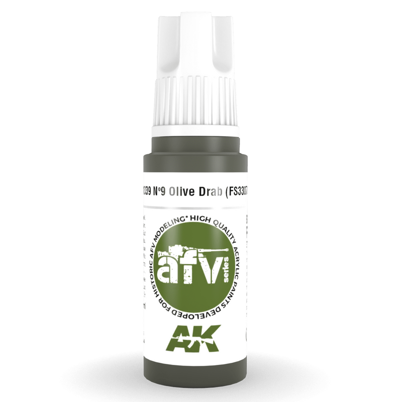 AK Interactive 3rd Gen Acrylic - Olive Drab Nº 9 (FS33070) 17ml (AK11339)