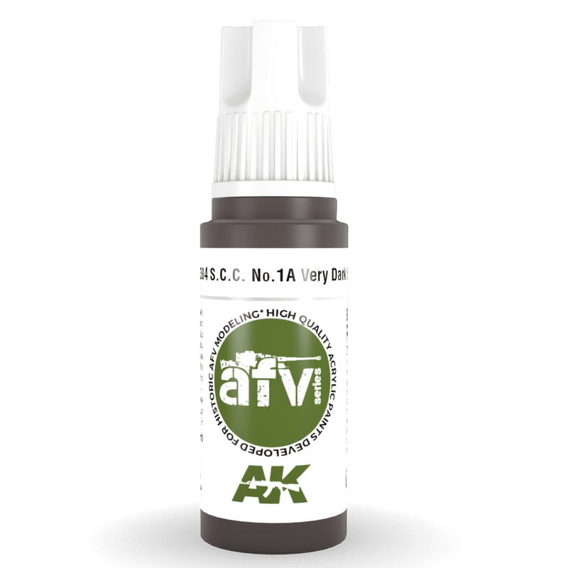 AK Interactive 3rd Gen Acrylic - S.C.C. No.1A Very Dark Brown 17ml AK11384