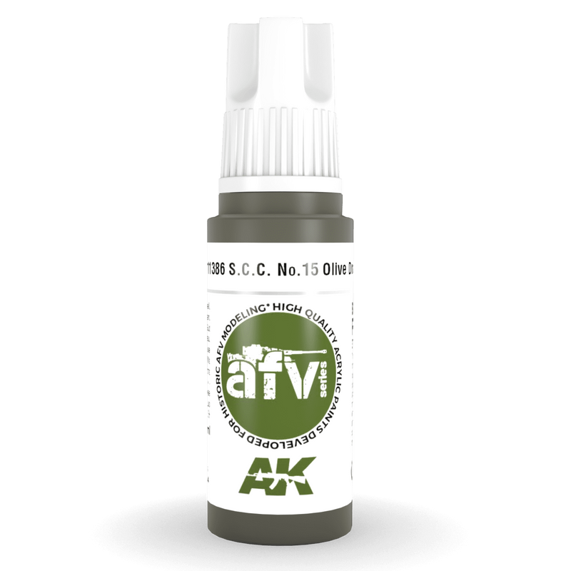 AK Interactive 3rd Gen Acrylic - S.C.C. No.15 Olive Drab 17ml AK11386