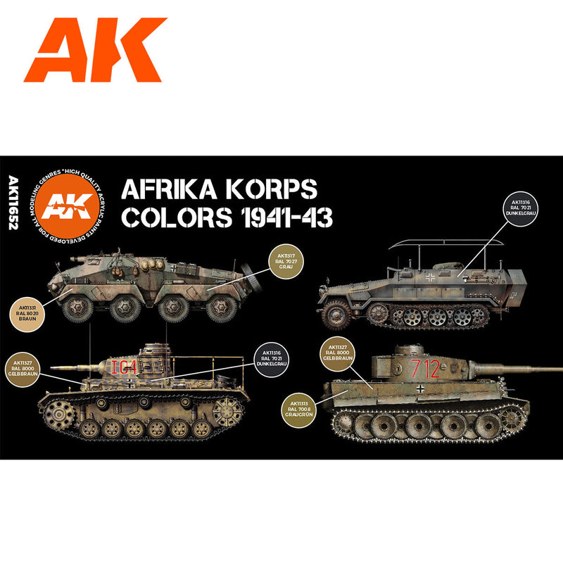 AK Interactive 3rd Gen AFV Paint Set - Afrika Korps