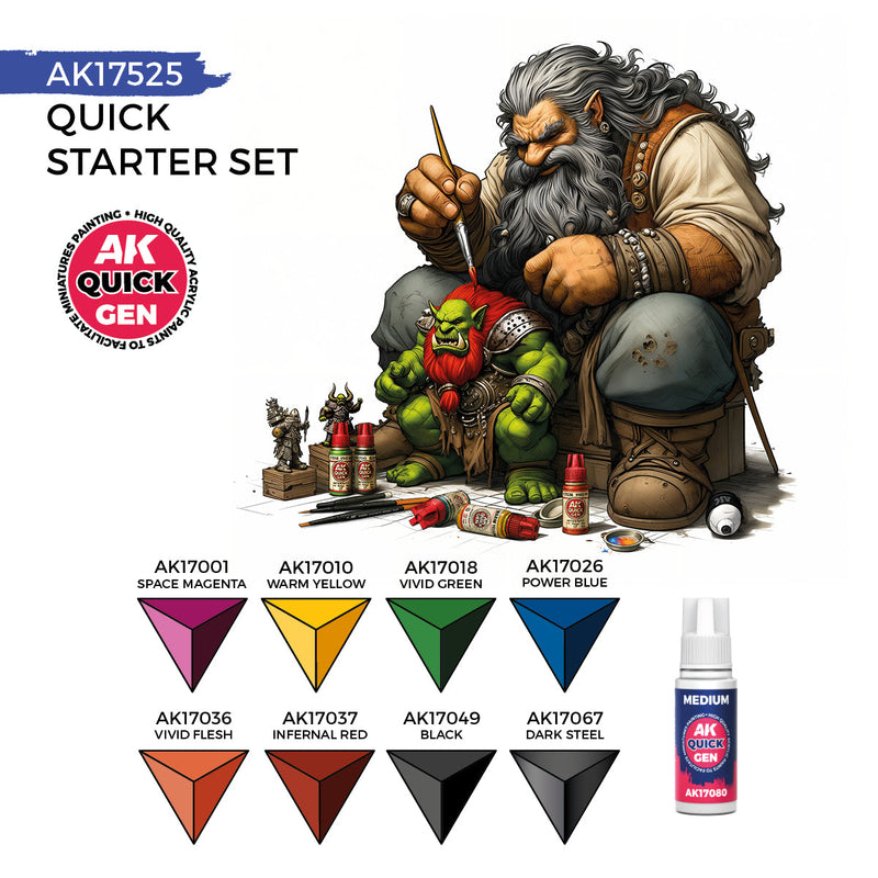 AK Interactive Quick Gen - Quick Starter Set & Brush AK17525
