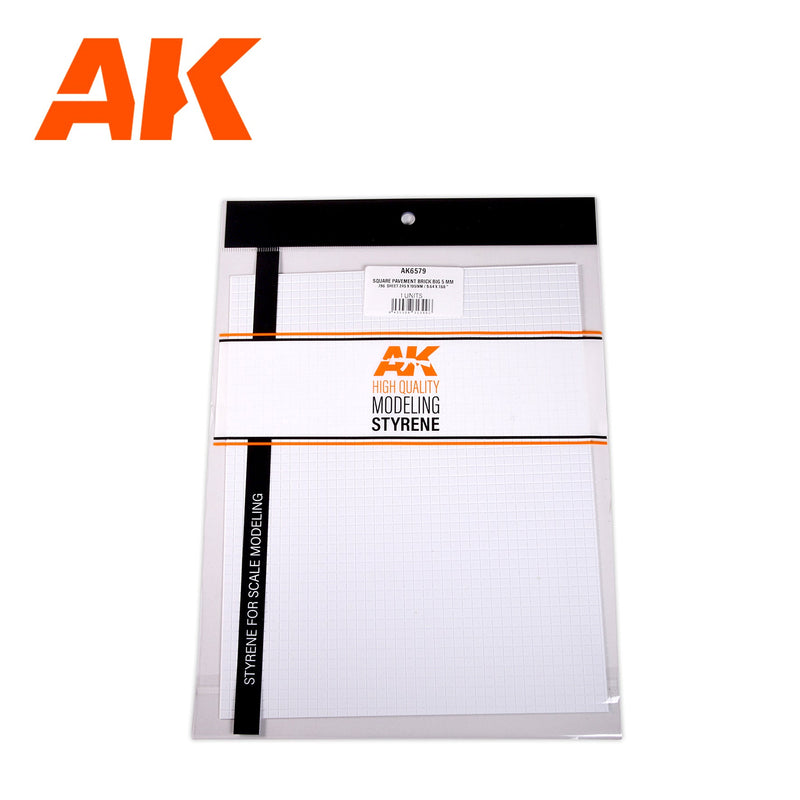 AK Interactive - Square Pavement Brick Big.5 mm/.196  Sheet 245x195