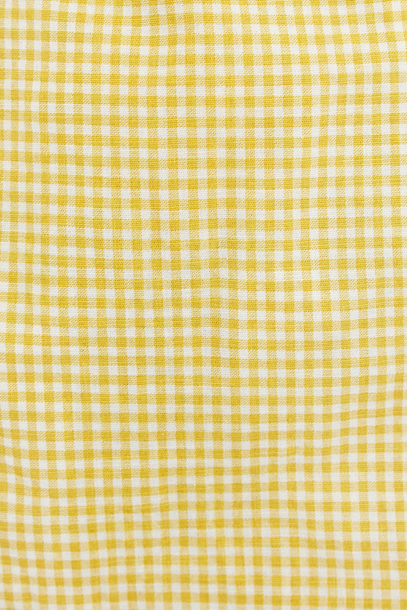 Louche Anouk Summer Gingham Body Con Mini Dress In Yellow