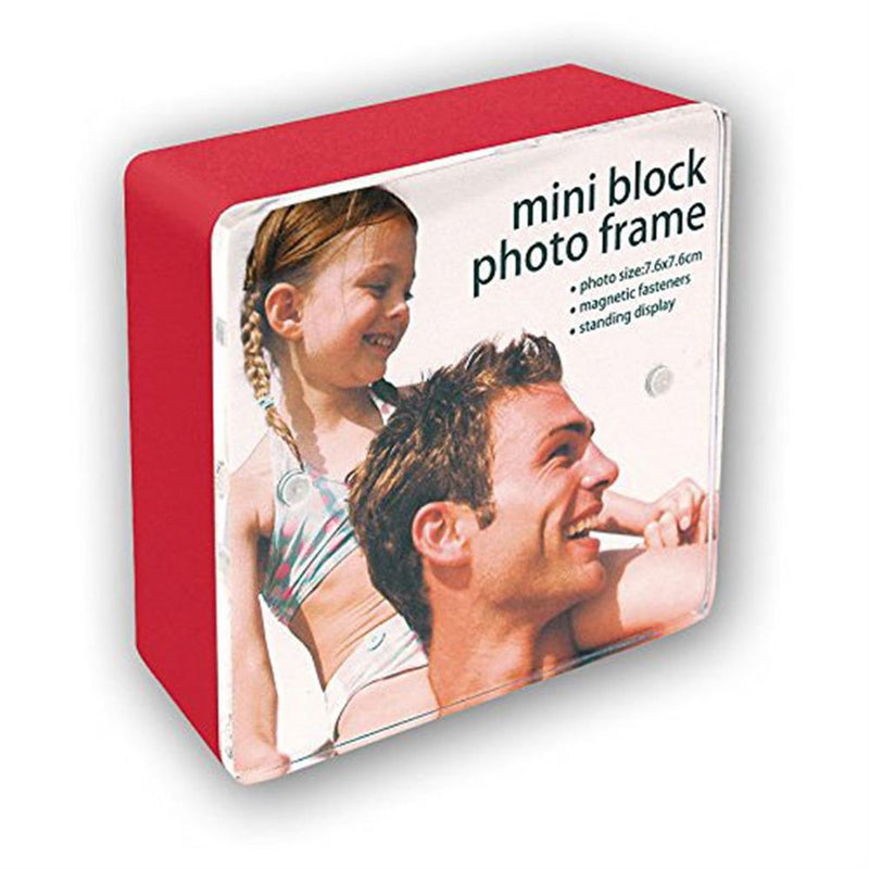Red Mini Block Photo Frame 3x3 – Acrylic Magnetic Picture Block