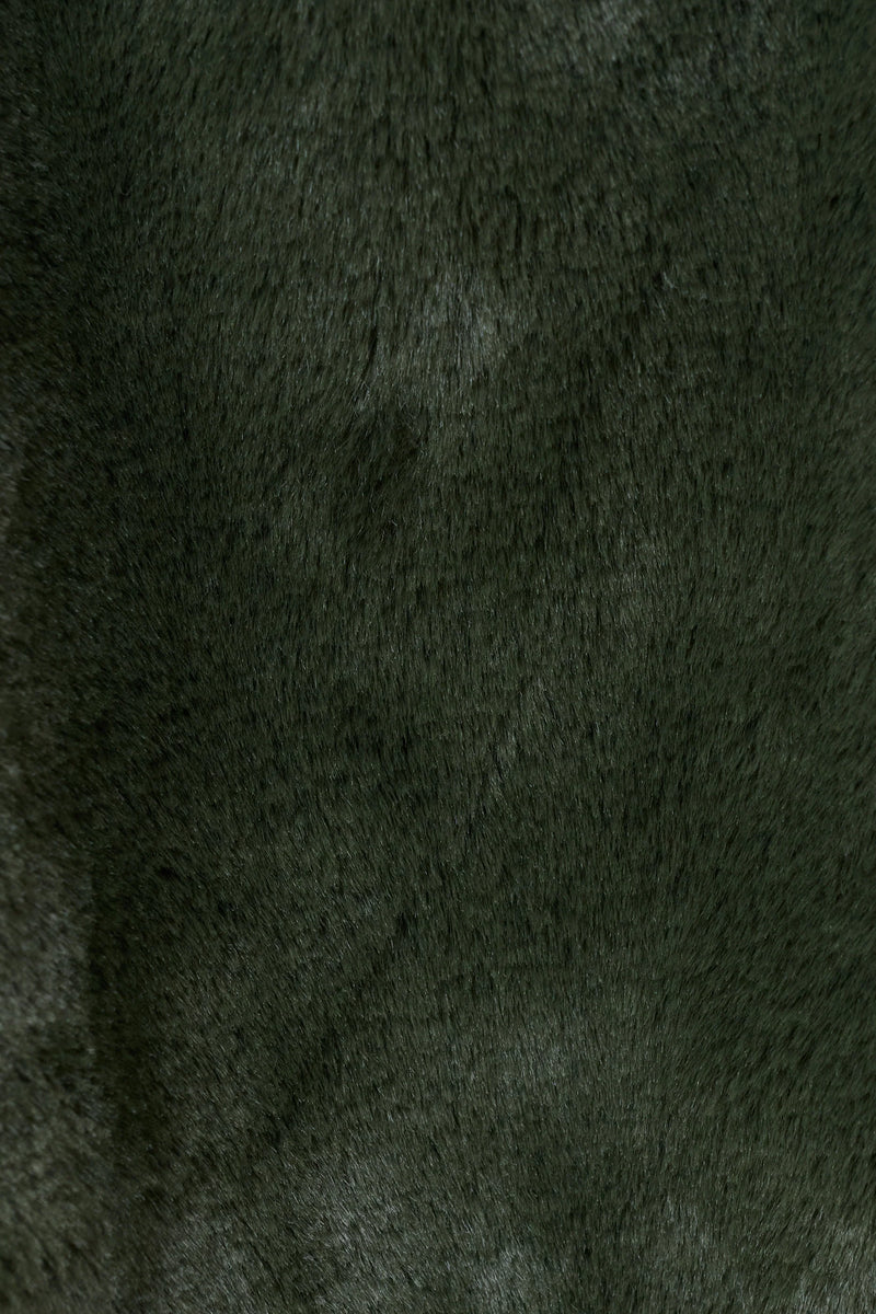 Arinette Faux Fur Tie Waist Coat - Khaki