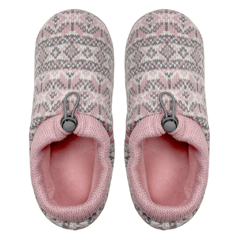 Ladies Knitted Drawstring Slippers for Winter