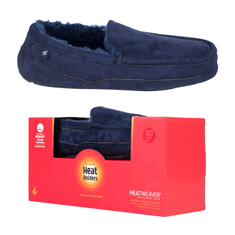 Mens Fleece Lined Memory Foam Slippers for Winter