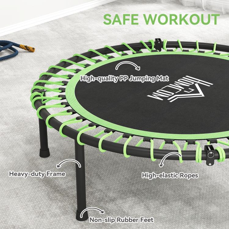 Mini Round Steel Frame Trampoline w/ Adjustable Handle, Green