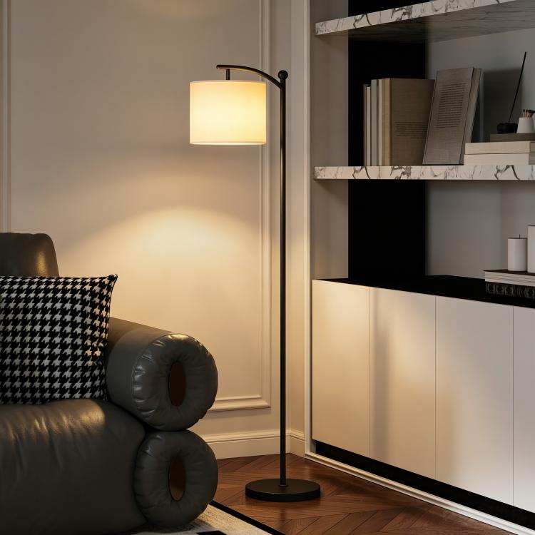 LED Floor Lamp with Remote Control - Black