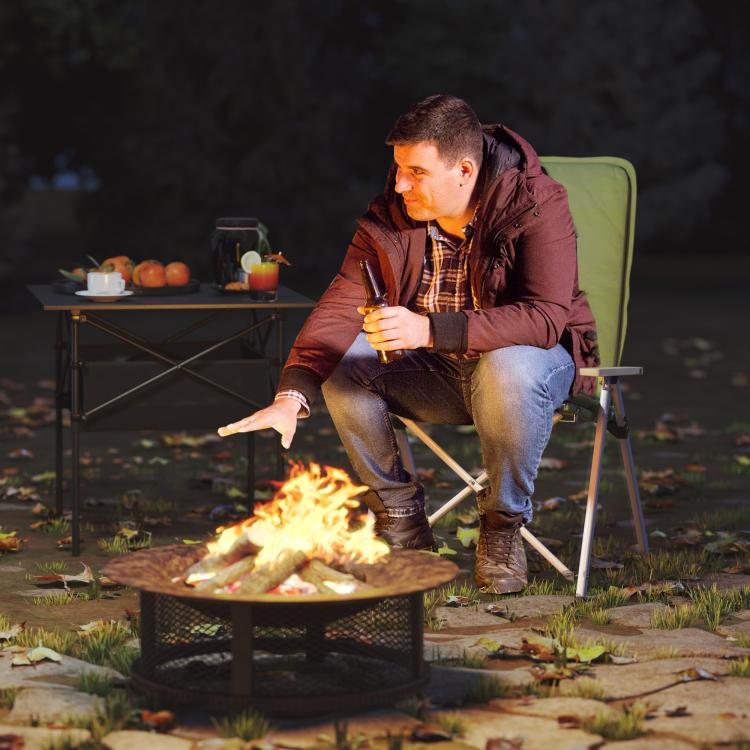 Portable Padded Camping Chair, with Bag - Green