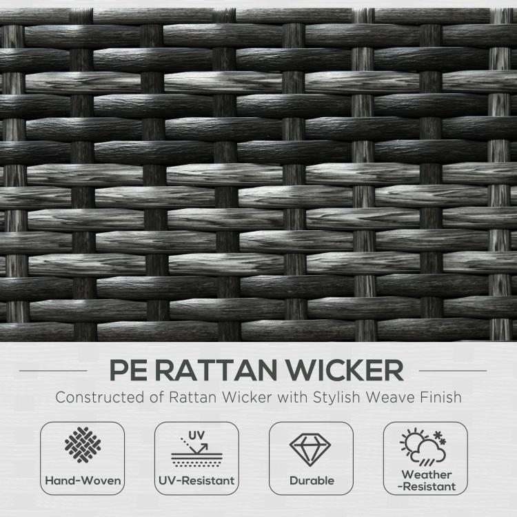 Eight-Piece Rattan Sofa Set - Orange/Grey