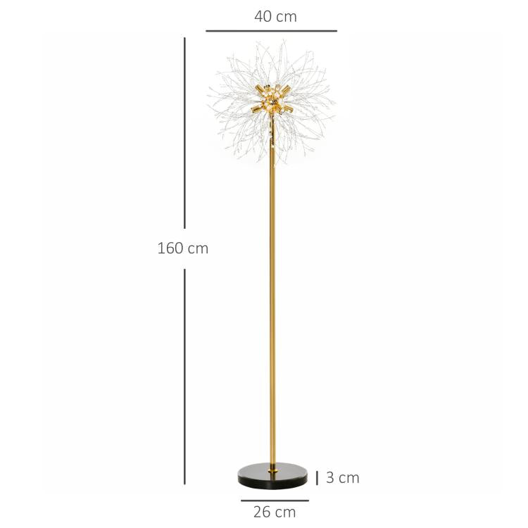 160cm Dandelion-Crystallite Floor Lamp, with Foot Switch