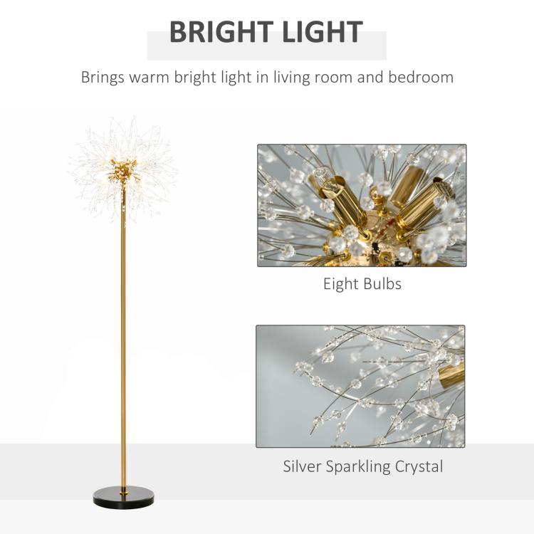 160cm Dandelion-Crystallite Floor Lamp, with Foot Switch