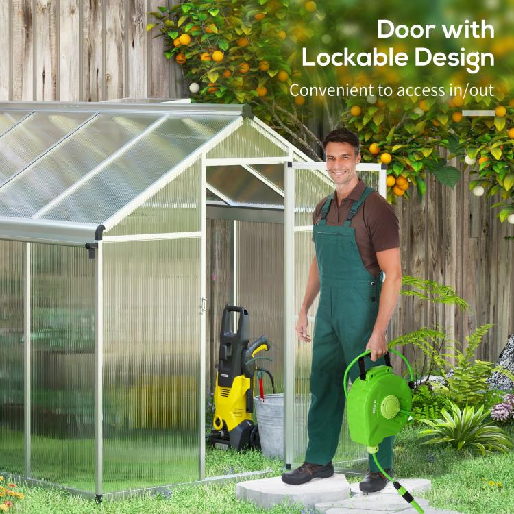 8 x 6ft Aluminium Frame Greenhouse