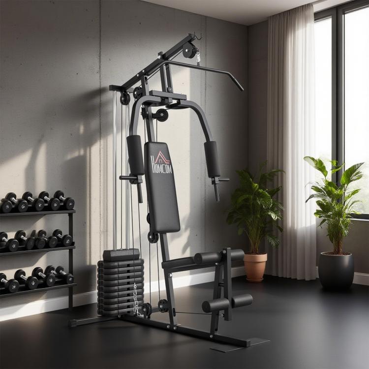 Multifunction Home Gym Machine, with 45kg Weight Stacks, for Strength Training