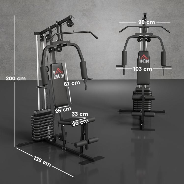 Multifunction Home Gym Machine, with 45kg Weight Stacks, for Strength Training