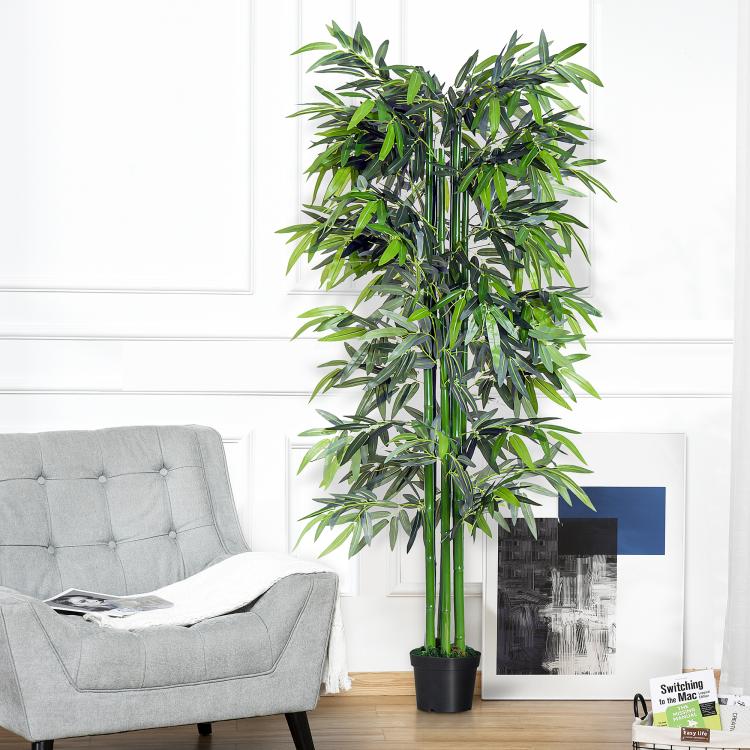 6ft Artificial Bamboo Tree Plant Greenery in A Pot for Home Office Planter 1.8M