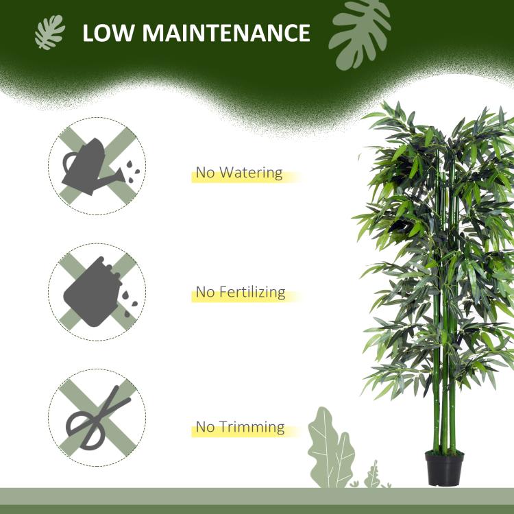 6ft Artificial Bamboo Tree Plant Greenery in A Pot for Home Office Planter 1.8M