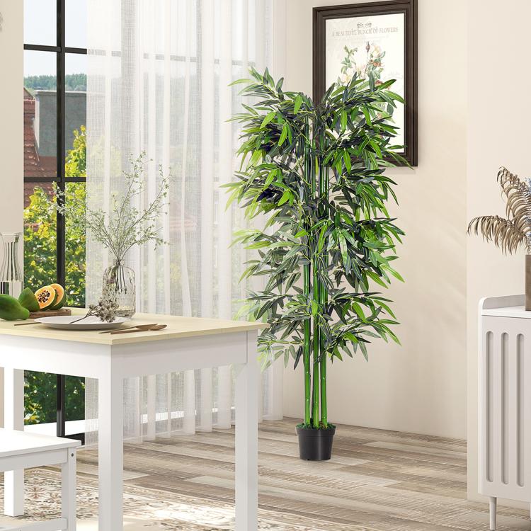 6ft Artificial Bamboo Tree Plant Greenery in A Pot for Home Office Planter 1.8M