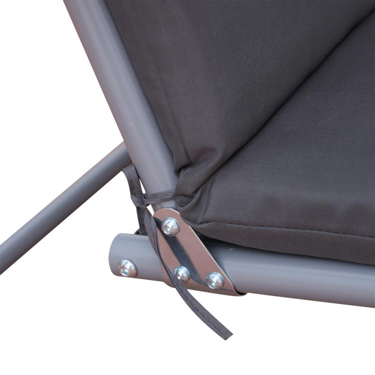 Steel Frame 2-Seater Swing Chair w/ Table Grey