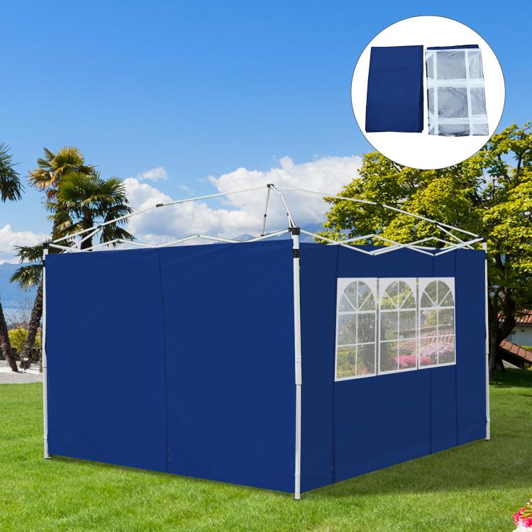 3 Meters Gazebo Replaceable Exchangeable Side Panel Wall Panels Walls With Window, Blue