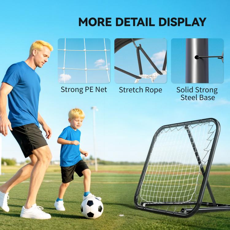 Angle Adjustable Rebounder Net Goal Training Set Football, Baseball