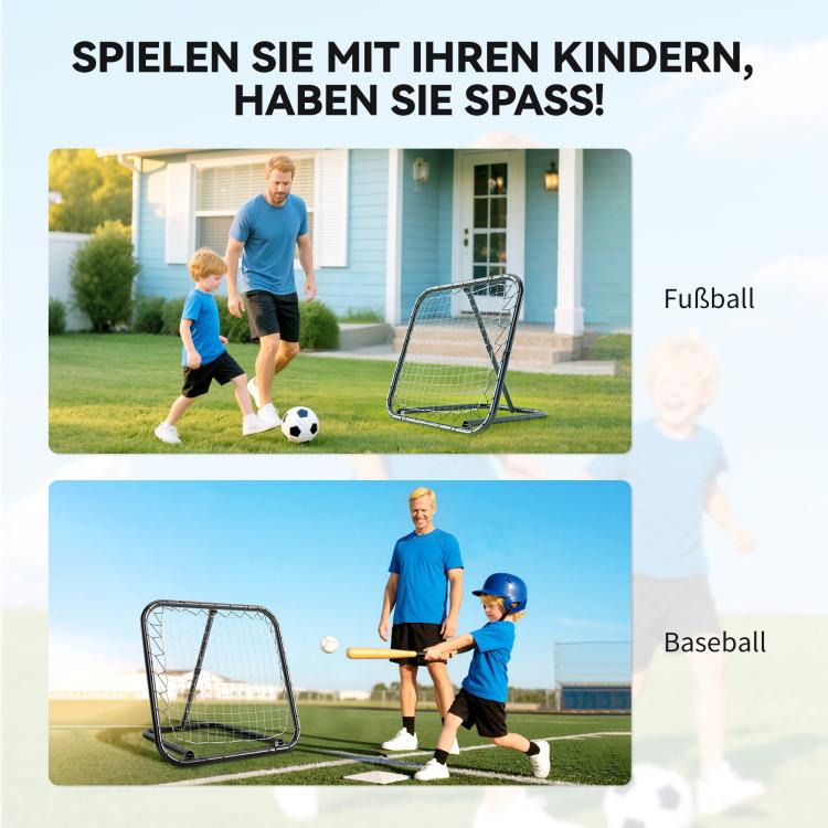 Angle Adjustable Rebounder Net Goal Training Set Football, Baseball