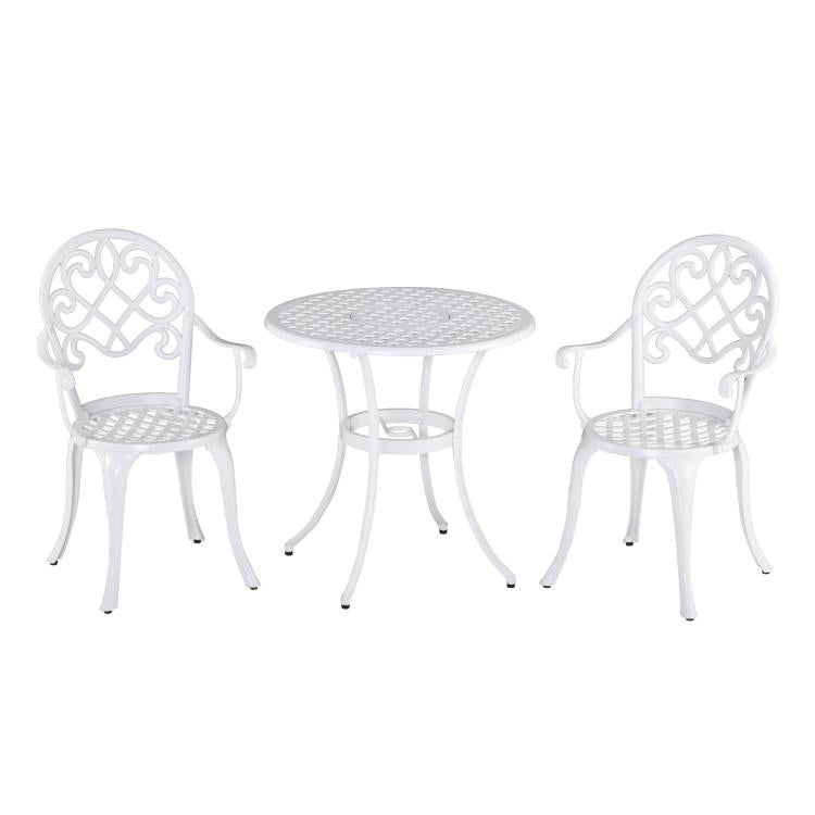 Three-Piece Elegant Aluminium Garden Set - White