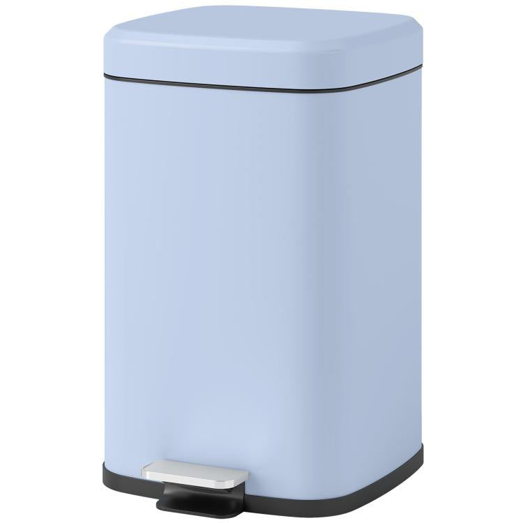 20L Modern Boxy Metal Home Kitchen Bin - Light Blue