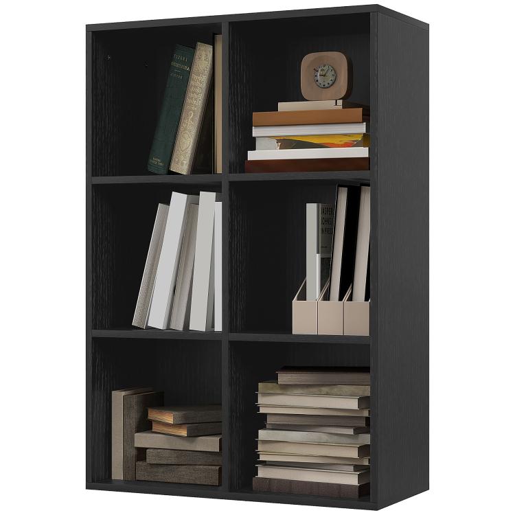 Six-Cube Bookcase - Black Wood Effect