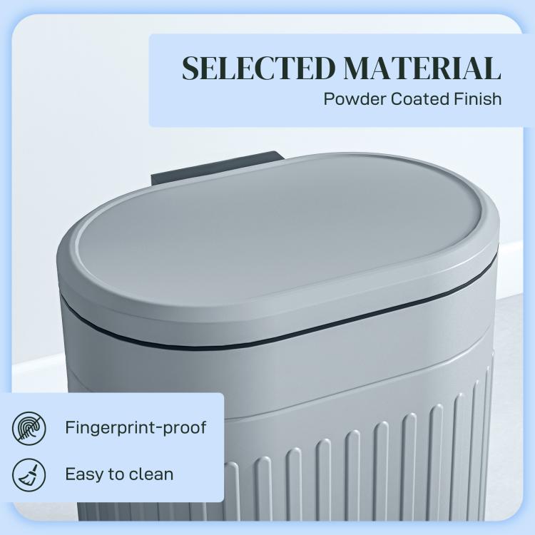20L Metal Kitchen Bin, with Soft-Close Lid - Grey