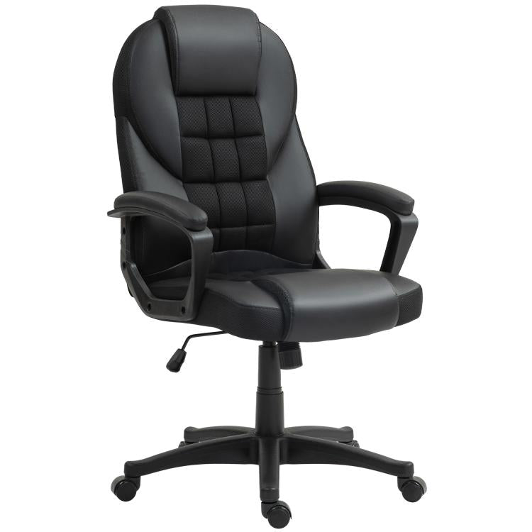 Faux Leather Office Chair - Black